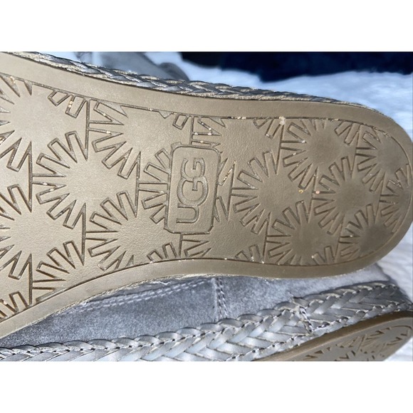 UGG Women’s Emerie Gray Suede Knee High Winter Dress Boots Size 7 - Picture 9 of 12